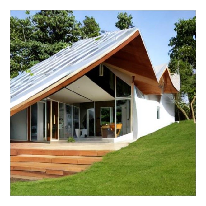 An eco-friendly home design showcasing sustainable materials and energy-efficient appliances to reduce the carbon footprint.